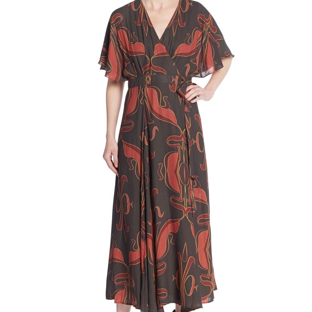Excellent condition Free people maxi wrap dress.